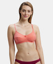 Wirefree Non Padded Super Combed Cotton Elastane Full Coverage Everyday Bra with Soft Adjustable Straps - Blush Pink-1