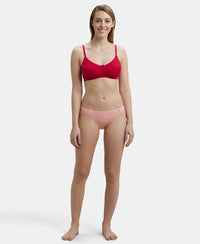 Wirefree Non Padded Super Combed Cotton Elastane Full Coverage Everyday Bra with Soft Adjustable Straps - Red Love-4