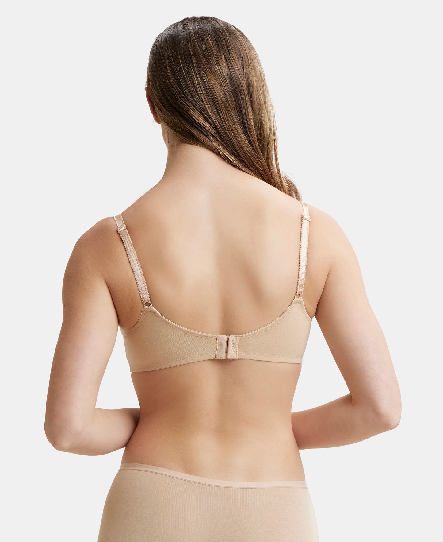 Wirefree Non Padded Super Combed Cotton Elastane Full Coverage Everyday Bra with Soft Adjustable Straps - Skin-3