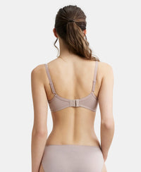 Wirefree Non Padded Super Combed Cotton Elastane Medium Coverage Everyday Bra with Concealed Shaper Panel - Mocha-3