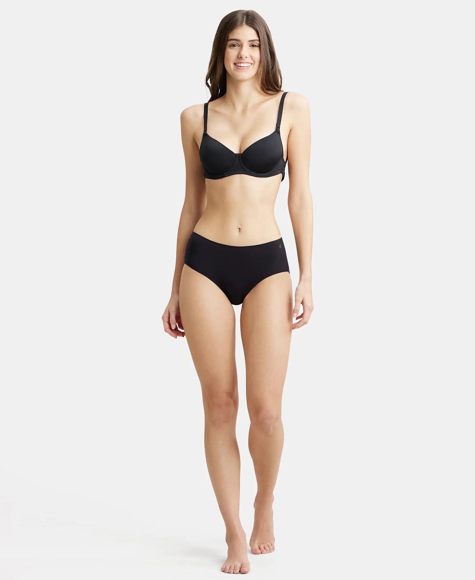 High Coverage Micro Modal Elastane Hipster With Ultrasoft Concealed Waistband - Black-4