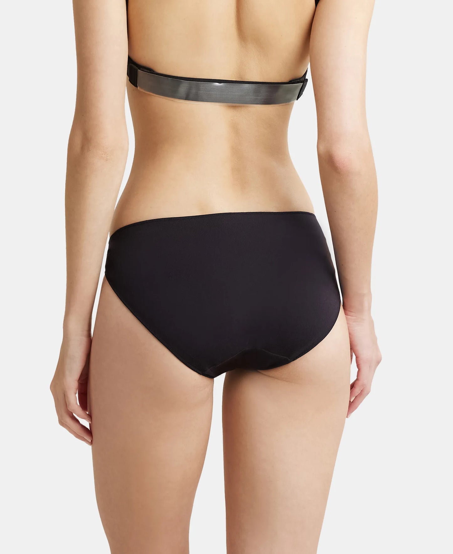 Medium Coverage Micro Modal Elastane Bikini With Concealed Waistband and StayFresh Treatment - Black-3