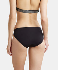 Medium Coverage Micro Modal Elastane Bikini With Concealed Waistband and StayFresh Treatment - Black-3