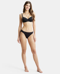 Medium Coverage Micro Modal Elastane Bikini With Concealed Waistband and StayFresh Treatment - Black-4