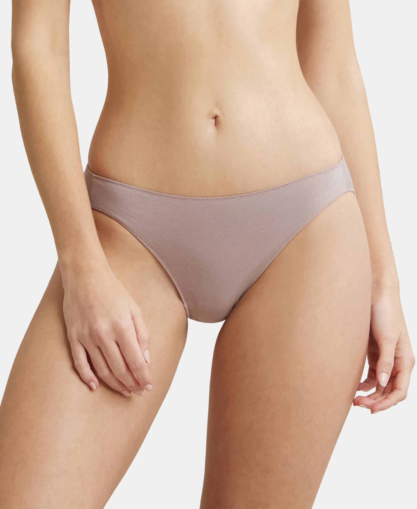 Medium Coverage Micro Modal Elastane Bikini With Concealed Waistband and StayFresh Treatment - Mocha-5