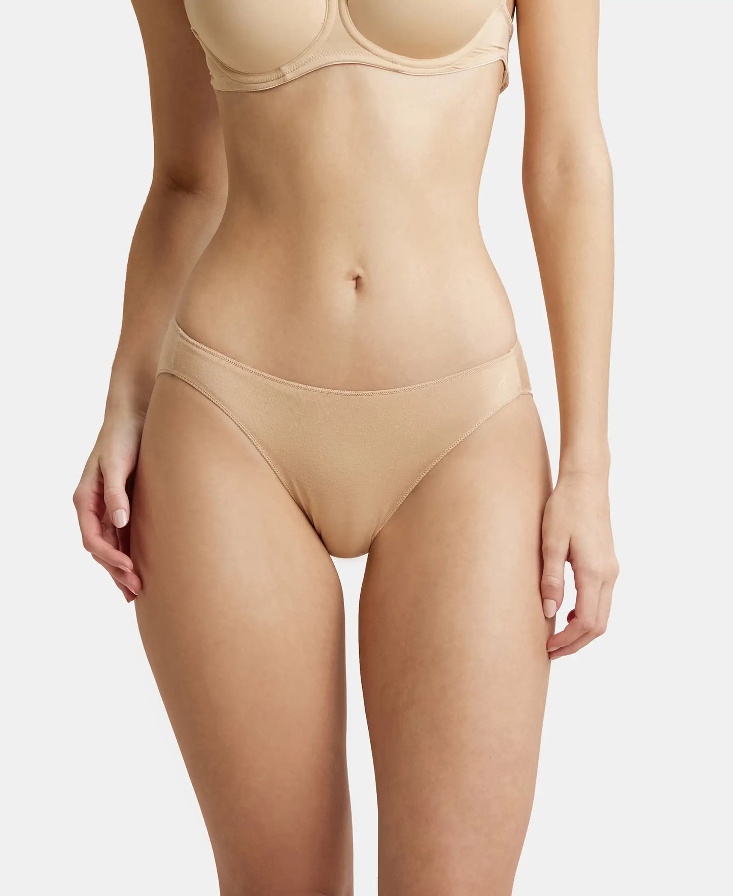 Medium Coverage Micro Modal Elastane Bikini With Concealed Waistband and StayFresh Treatment - Skin-1