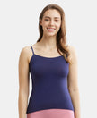 Micro Modal Elastane Stretch Camisole with Adjustable Straps and StayFresh Treatment - Classic Navy-1
