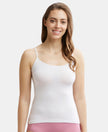 Micro Modal Elastane Stretch Camisole with Adjustable Straps and StayFresh Treatment - White-1