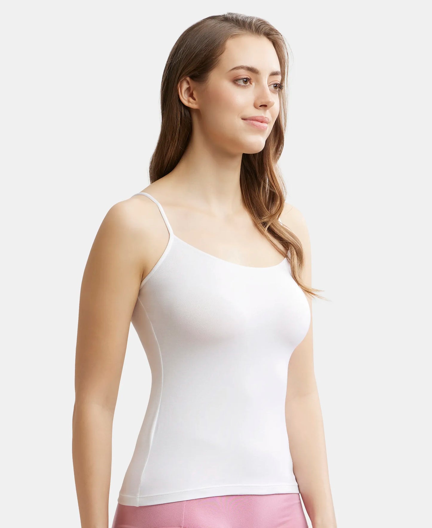 Micro Modal Elastane Stretch Camisole with Adjustable Straps and StayFresh Treatment - White-2