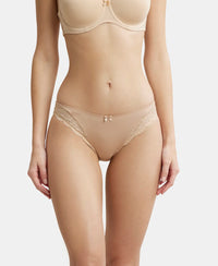 Medium Coverage Soft Touch Microfiber Elastane Lace Styled Bikini With StayFresh Treatment - Light Skin-1