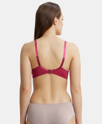 Wirefree Padded Microfiber Elastane Full Coverage T-Shirt Bra with Magic Under Cup - Anemone-3