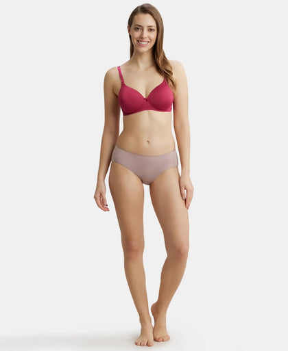 Wirefree Padded Microfiber Elastane Full Coverage T-Shirt Bra with Magic Under Cup - Anemone-4