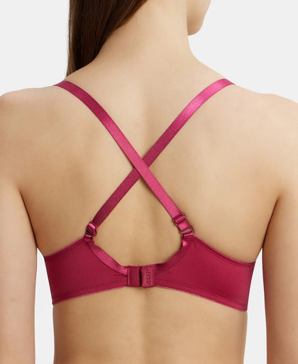 Wirefree Padded Microfiber Elastane Full Coverage T-Shirt Bra with Magic Under Cup - Anemone-7