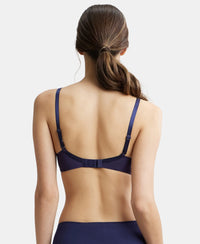 Wirefree Padded Microfiber Elastane Full Coverage T-Shirt Bra with Magic Under Cup - Classic Navy-3