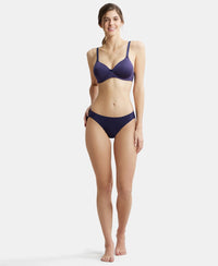 Wirefree Padded Microfiber Elastane Full Coverage T-Shirt Bra with Magic Under Cup - Classic Navy-4