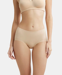High Coverage Soft Touch Microfiber Elastane Full Brief with No Visible Pantyline - Skin-1