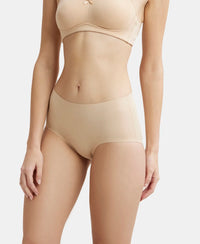 High Coverage Soft Touch Microfiber Elastane Full Brief with No Visible Pantyline - Skin-2