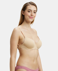 Wired Padded Soft Touch Microfiber Elastane Medium Coverage Multiway Backless Bra - Light Skin-2