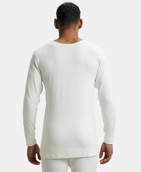 Super Combed Cotton Rich Full Sleeve Thermal Undershirt with StayWarm Technology - Off White-3