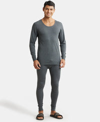 Super Combed Cotton Rich Thermal Long Johns with StayWarm Technology - Charcoal Melange-4