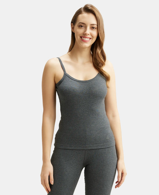 Super Combed Cotton Rich Thermal Camisole with StayWarm Technology - Charcoal Melange-1