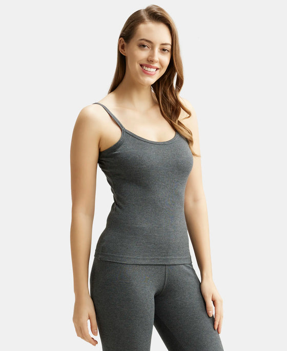 Super Combed Cotton Rich Thermal Camisole with StayWarm Technology - Charcoal Melange-2