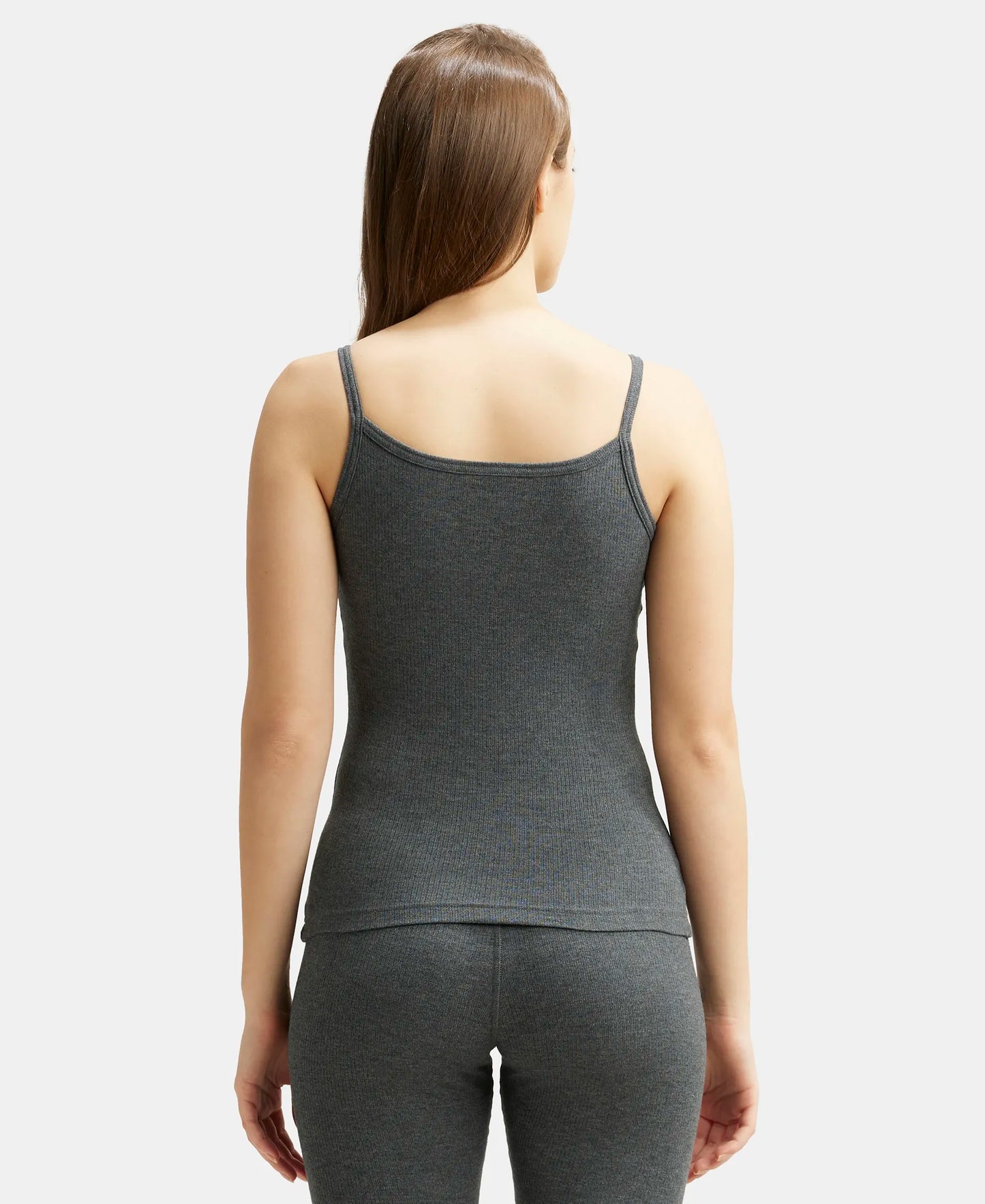 Super Combed Cotton Rich Thermal Camisole with StayWarm Technology - Charcoal Melange-3