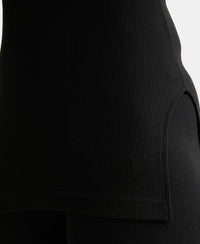 Super Combed Cotton Rich Three Quarter Sleeve Thermal Top with StayWarm Technology - Black-7