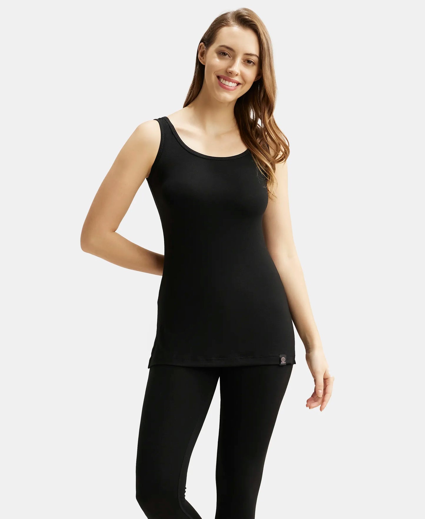 Soft Touch Microfiber Elastane Thermal Tank Top with StayWarm Technology - Black-6