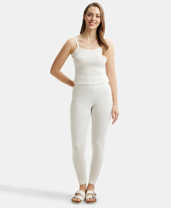 Super Combed Cotton Rich Thermal Leggings with StayWarm Technology - Off White-4
