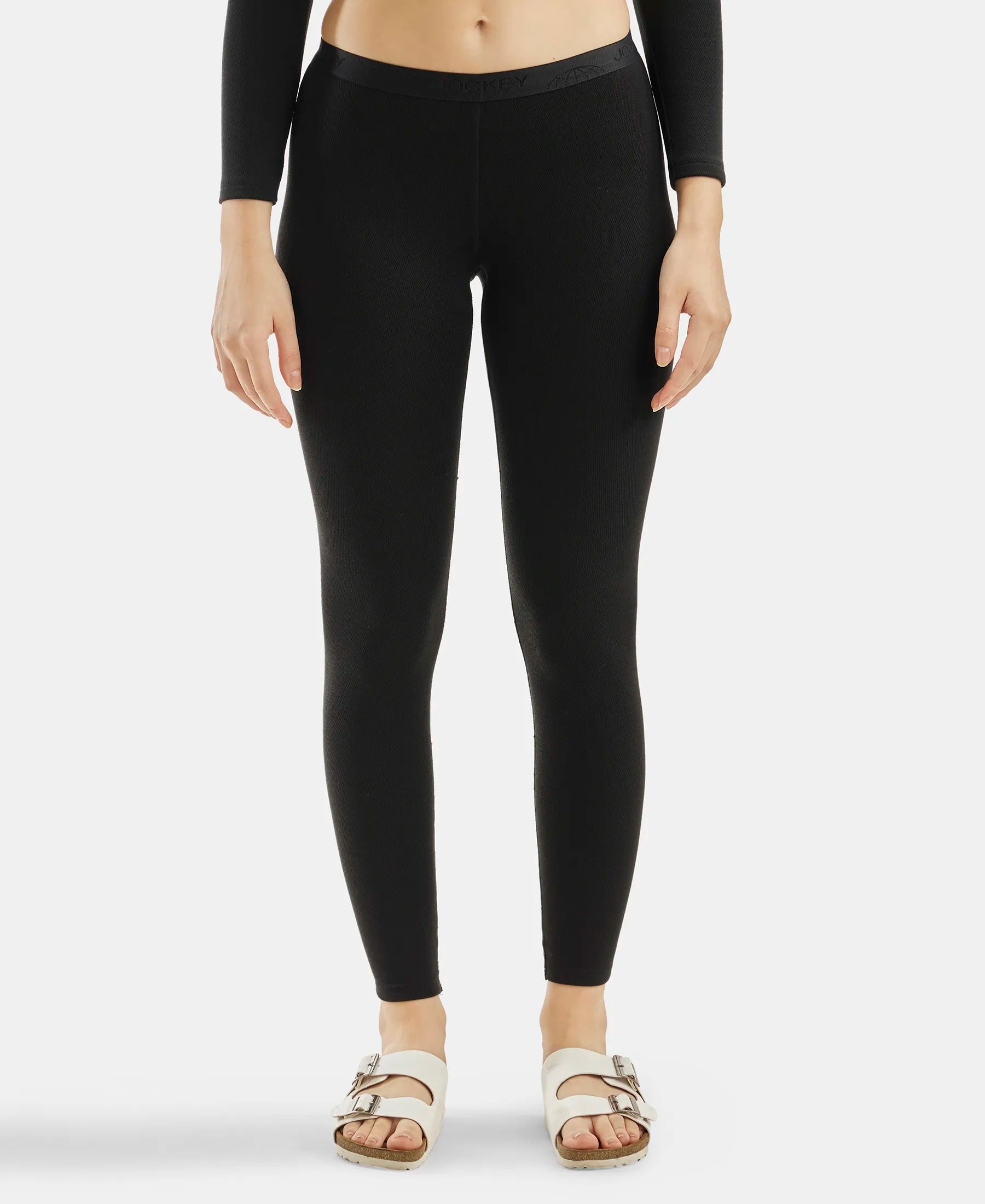Buy Soft Touch Microfiber Elastane Stretch Fleece Fabric Thermal Leggings with StayWarm Technology Black 2541 Jockey India
