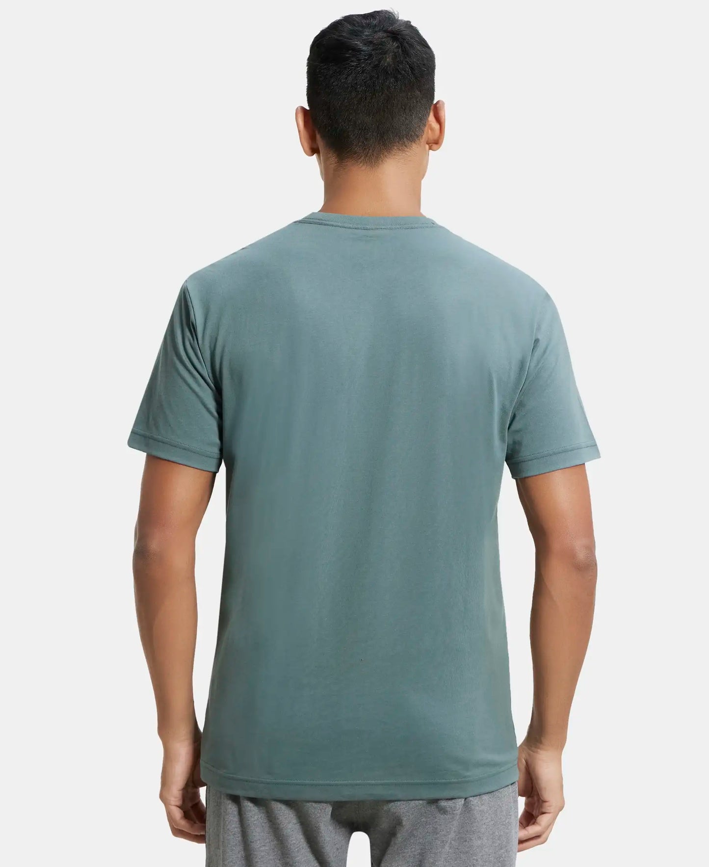 Super Combed Cotton Rich Round Neck Half Sleeve T-Shirt - Balsam Green-3