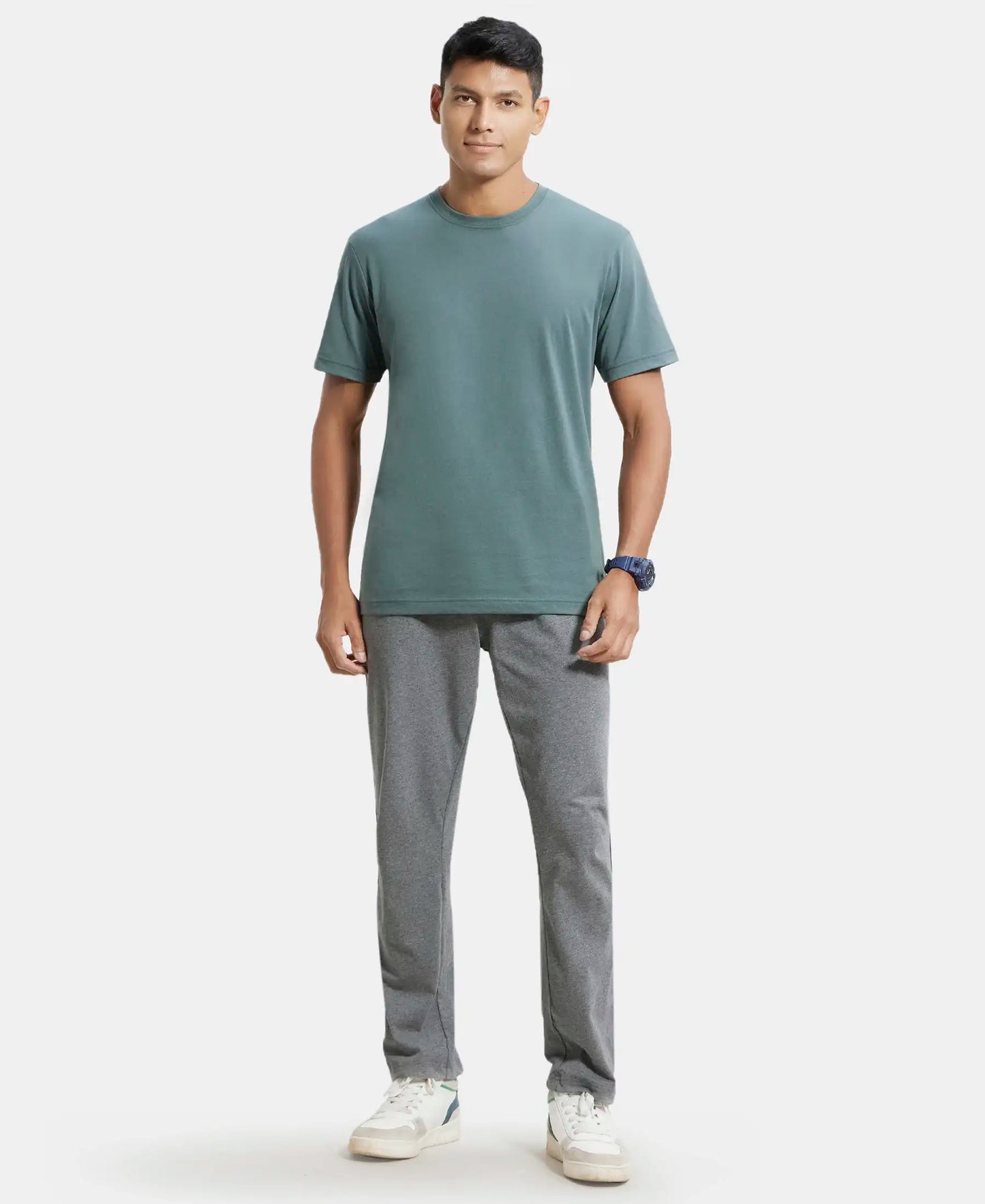 Super Combed Cotton Rich Round Neck Half Sleeve T-Shirt - Balsam Green-4