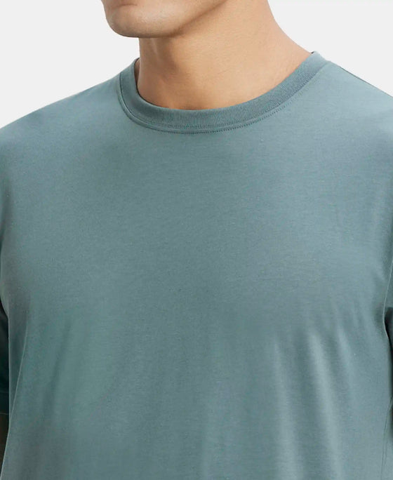 Super Combed Cotton Rich Round Neck Half Sleeve T-Shirt - Balsam Green-6