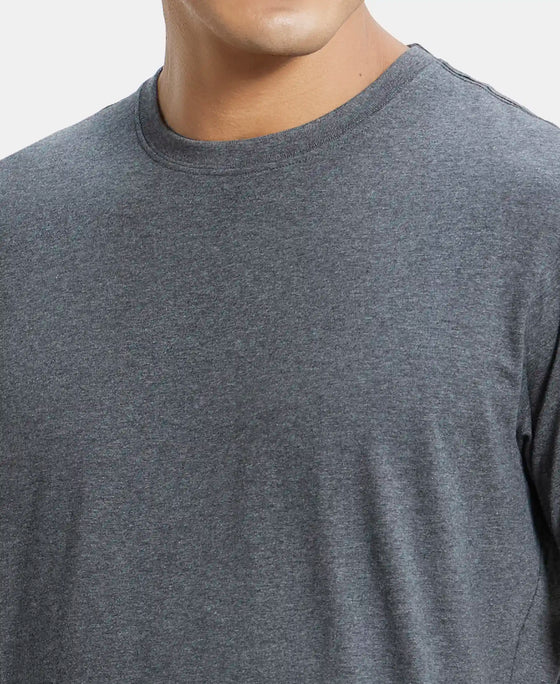Super Combed Cotton Rich Round Neck Half Sleeve T-Shirt - Charcoal Melange-6