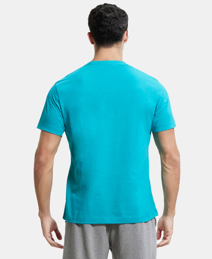 Super Combed Cotton Rich Round Neck Half Sleeve T-Shirt - Deep Atlantis-3