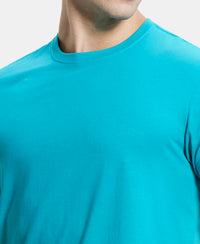 Super Combed Cotton Rich Round Neck Half Sleeve T-Shirt - Deep Atlantis-6