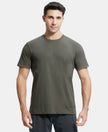 Super Combed Cotton Rich Round Neck Half Sleeve T-Shirt - Deep Olive-1
