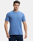 Super Combed Cotton Rich Round Neck Half Sleeve T-Shirt - Light Denim Melange-1