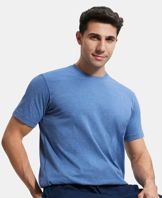 Super Combed Cotton Rich Round Neck Half Sleeve T-Shirt - Light Denim Melange-5