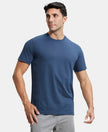 Super Combed Cotton Rich Round Neck Half Sleeve T-Shirt - Mid Night Navy-1