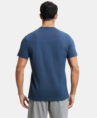Super Combed Cotton Rich Round Neck Half Sleeve T-Shirt - Mid Night Navy-3