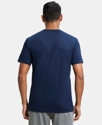 Super Combed Cotton Rich Round Neck Half Sleeve T-Shirt - Navy-3