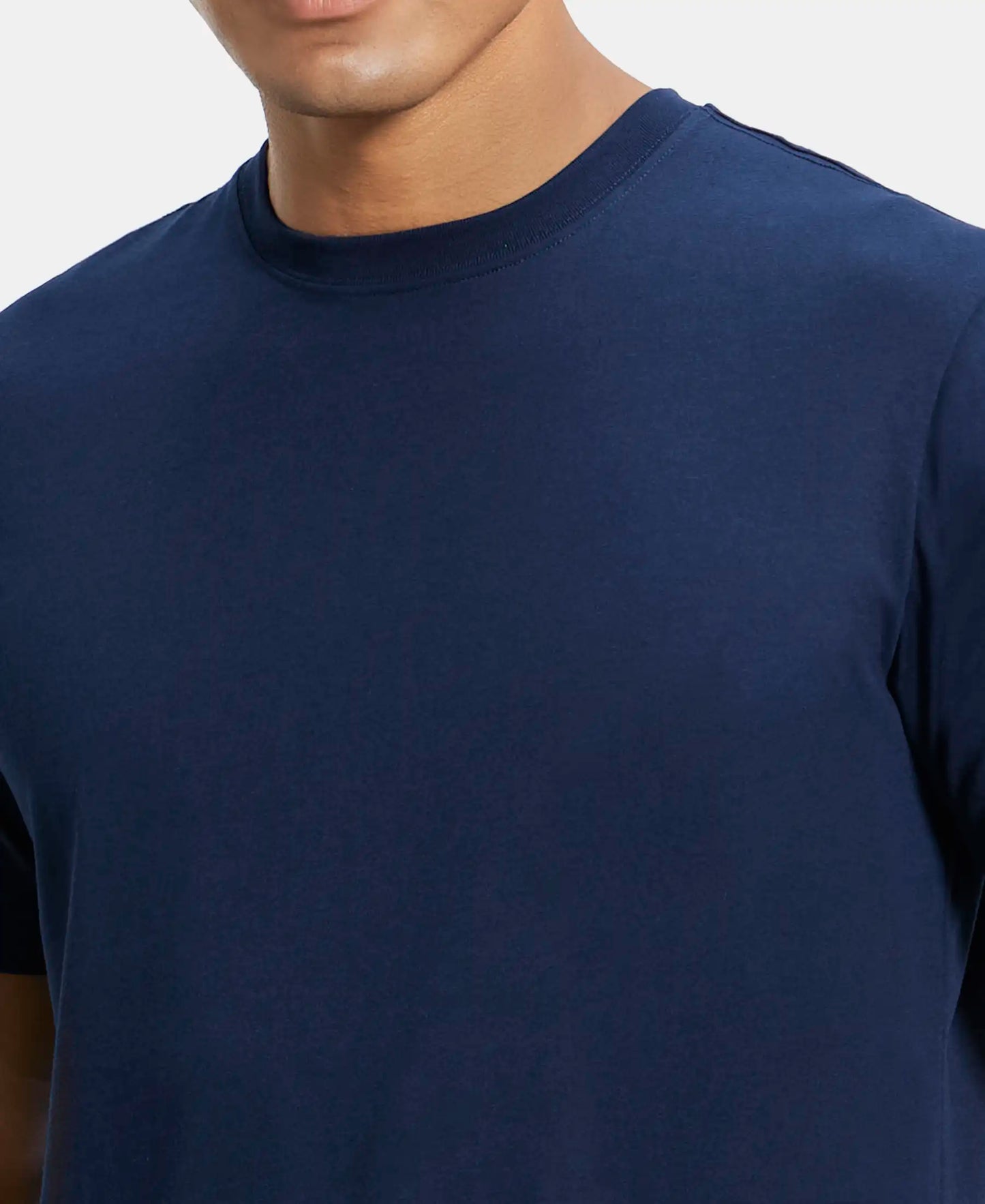 Super Combed Cotton Rich Round Neck Half Sleeve T-Shirt - Navy-6