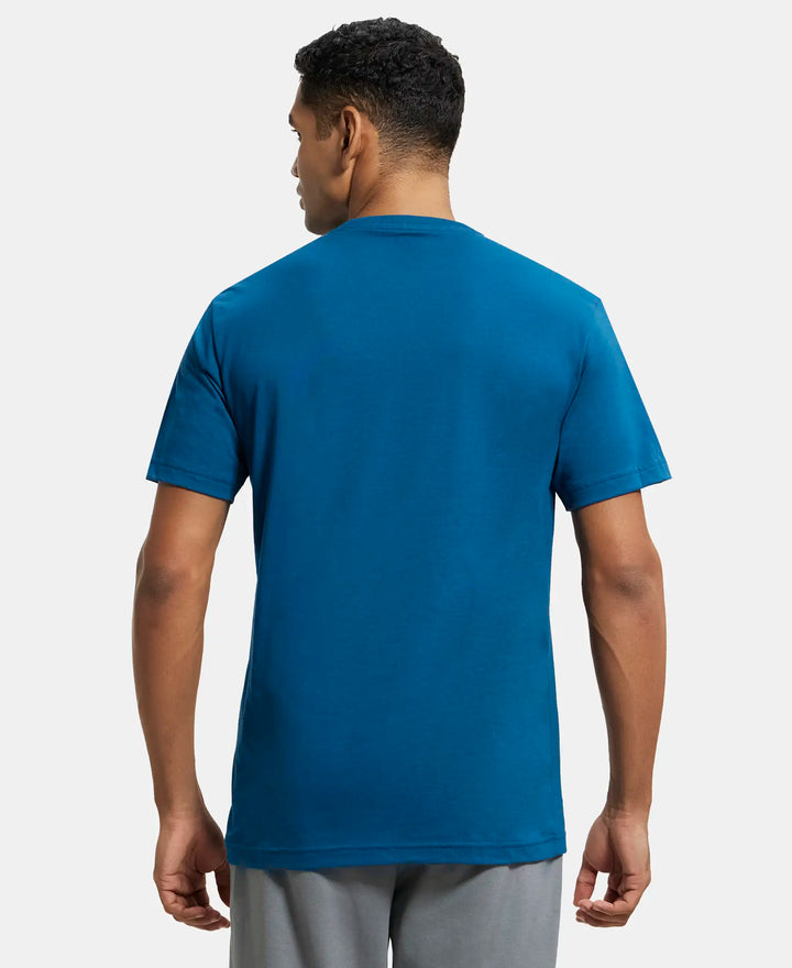 Super Combed Cotton Rich Round Neck Half Sleeve T-Shirt - Seaport Teal-3