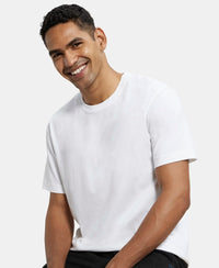 Super Combed Cotton Rich Round Neck Half Sleeve T-Shirt - White-5