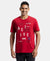 Super Combed Cotton Rich Graphic Printed Round Neck Half Sleeve T-Shirt - Shanghai Red-1