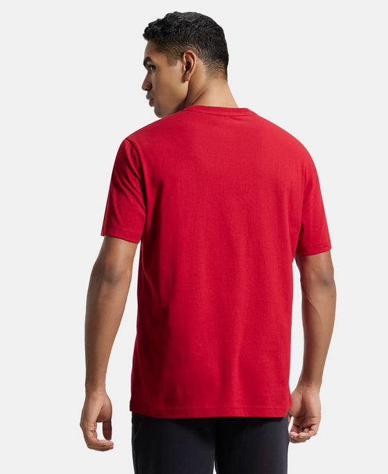 Super Combed Cotton Rich Graphic Printed Round Neck Half Sleeve T-Shirt - Shanghai Red-3