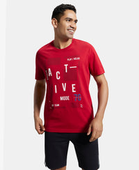 Super Combed Cotton Rich Graphic Printed Round Neck Half Sleeve T-Shirt - Shanghai Red-6