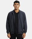 Super Combed Cotton French Terry Jacket with Ribbed Cuffs - Graphite-1